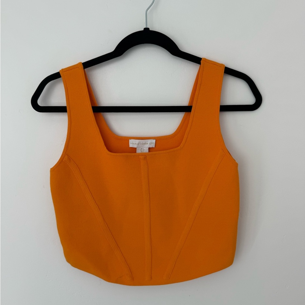 House of Harlow Orange Crop Tank Top Size Small Boho Festival Style Summer Essen